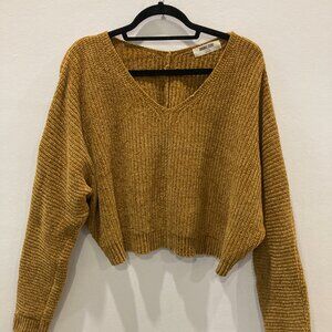 Cozy Mustard Yellow Chunky Knit Sweater